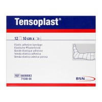 Tensoplast 10 cm x 4,5 metros: Ligadura elástica adesiva (Caixa 12 unidades) Tensoplast 10 cm x 4,5 metros: Ligadura elástica adesiva (Caixa 12 unidades)